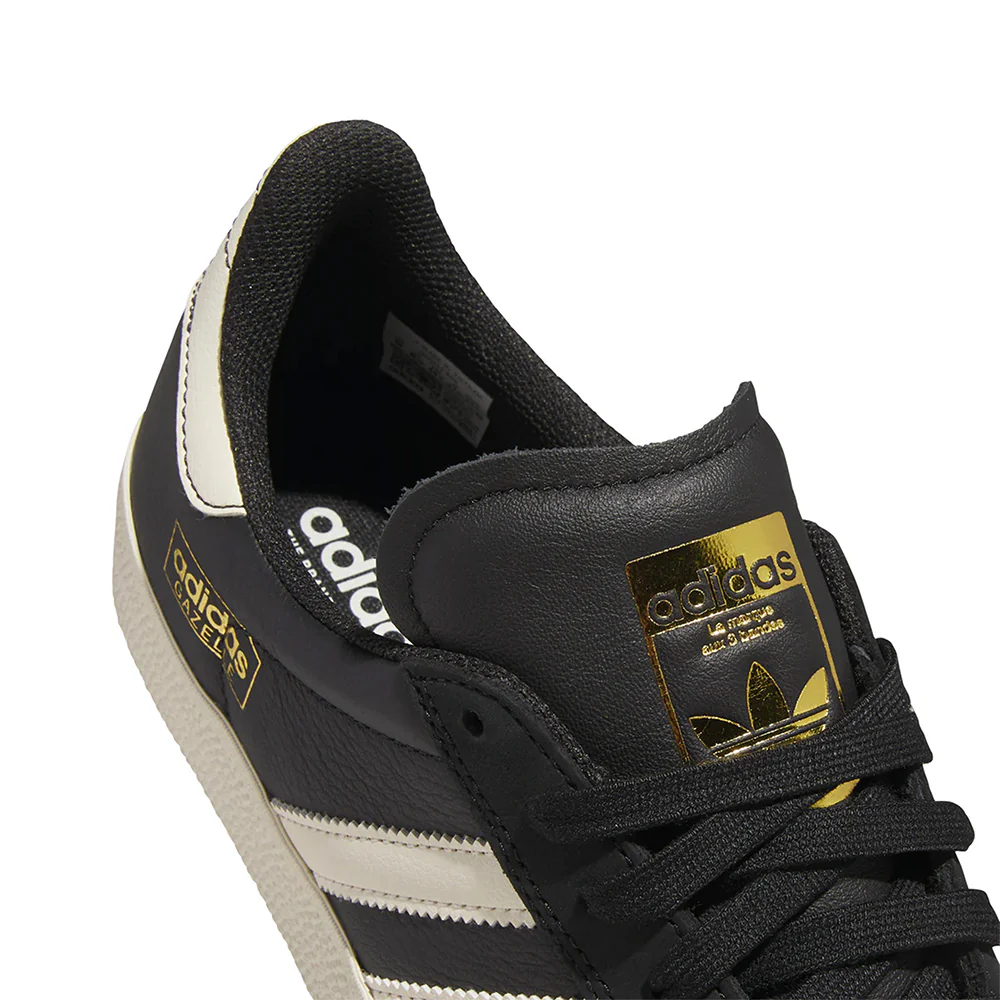 ADIDAS GAZELLE ADV CORE BLACK / CREAM WHITE / GOLD METALLIC - Image 2