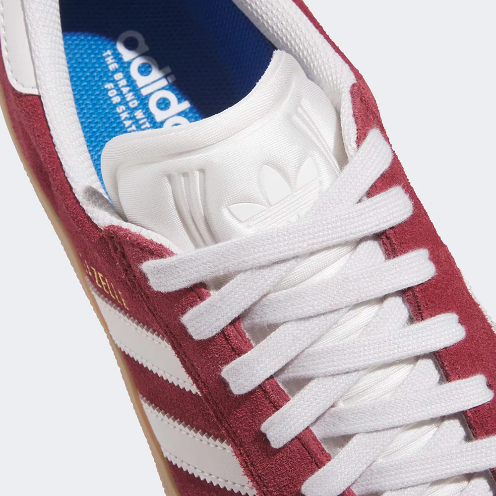 ADIDAS GAZELLE ADV SHADOW RED / CRYTAL WHITE / GOLD METALLIC - Image 2
