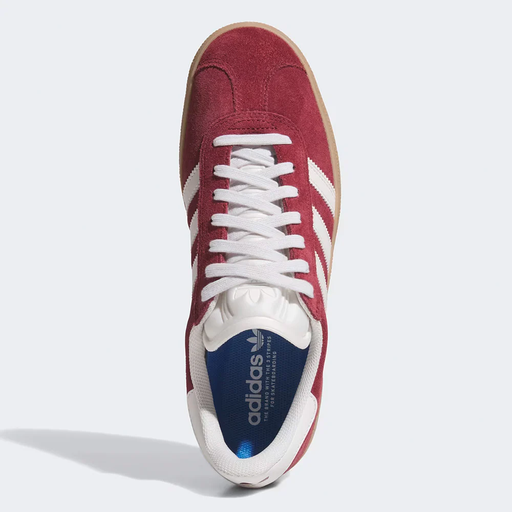 ADIDAS GAZELLE ADV SHADOW RED / CRYTAL WHITE / GOLD METALLIC - Image 4
