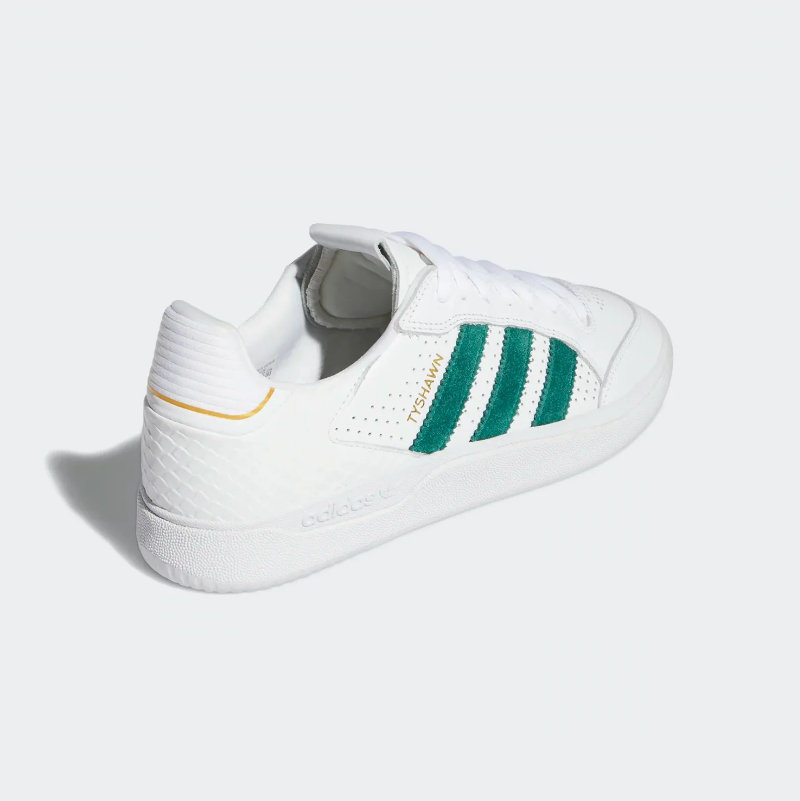 ADIDAS TYSHAWN LOW FLAT WHITE / COLLEGIATE GREEN / METALLIC GOLD - Image 5