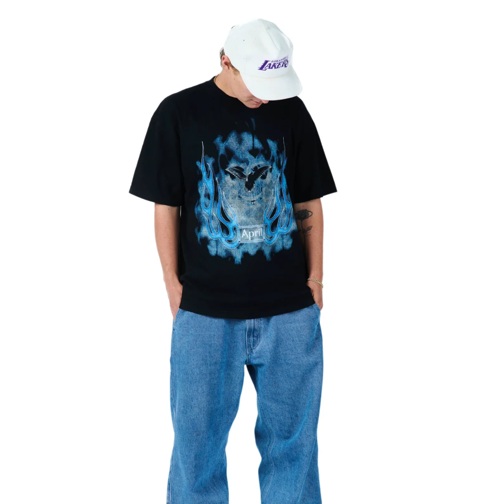 APRIL VINTAGE SKULL TEE BLACK - Image 2