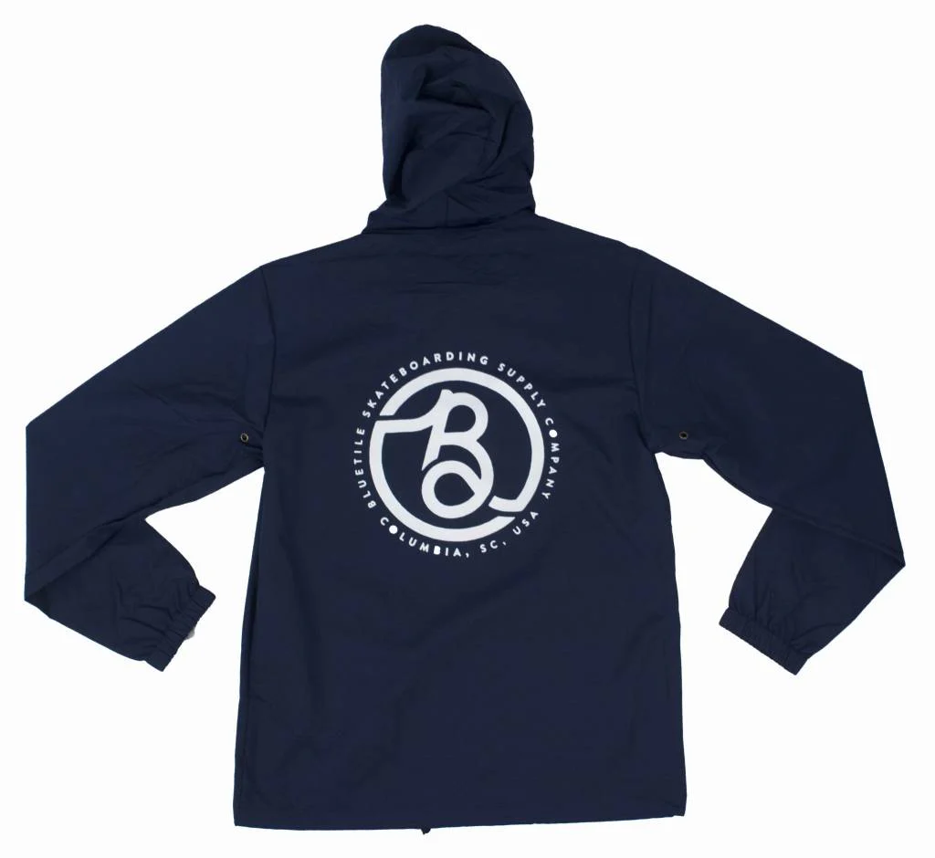 BLUETILE SUPPLY CO HOODED COACHES JACKET (NAVY)