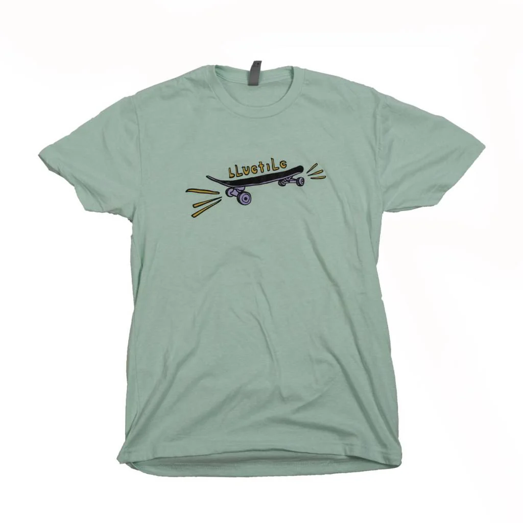 BLUETILE X STREET CANOE "BLUETILE" T-SHIRT MINT / PURPLE