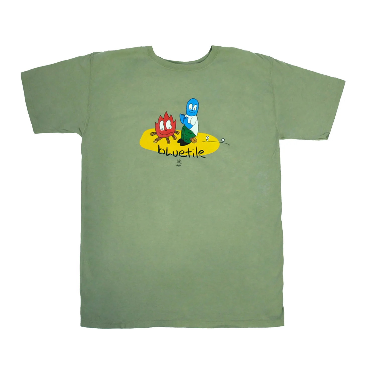 BLUETILE CAMP FIRE T-SHIRT OLIVE GREEN