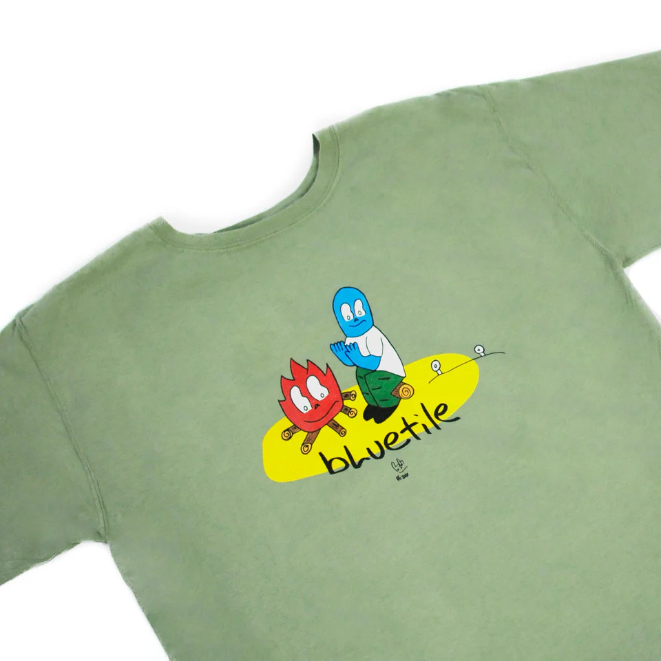 BLUETILE CAMP FIRE T-SHIRT OLIVE GREEN - Image 2