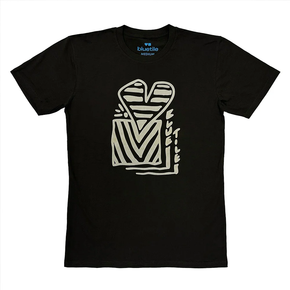 BLUETILE HEART + SQUARE TEE COAL