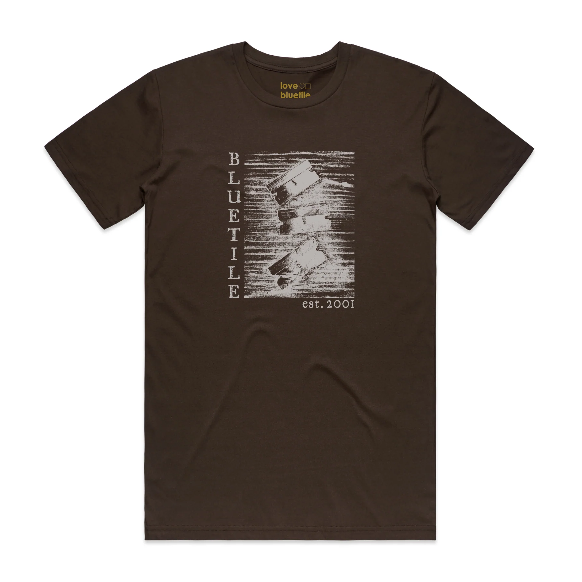 BLUETILE "RAZORS" TEE DARK CHOCOLATE