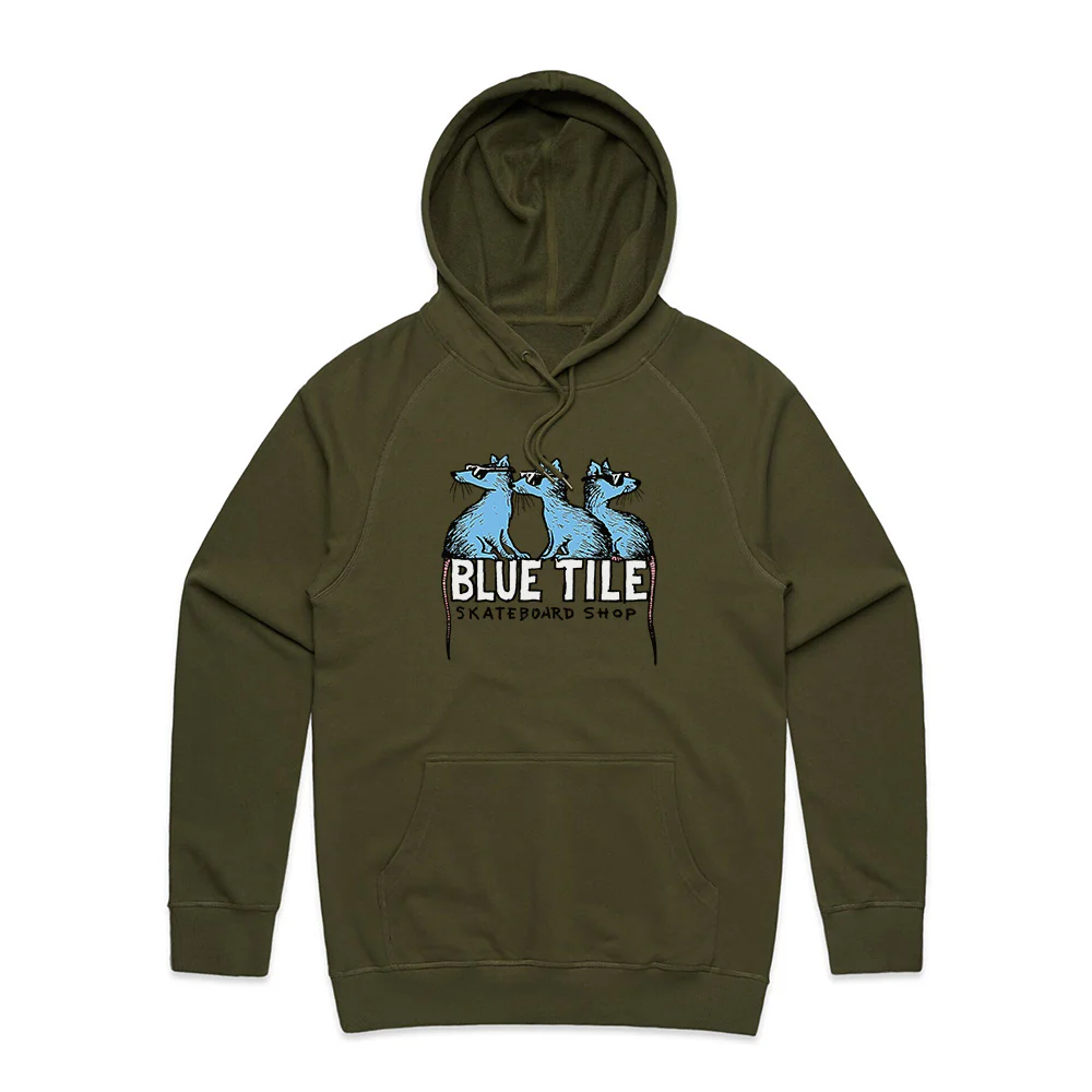 BLUETILE SKATE RATS PREMIUM HOODIE ARMY GREEN