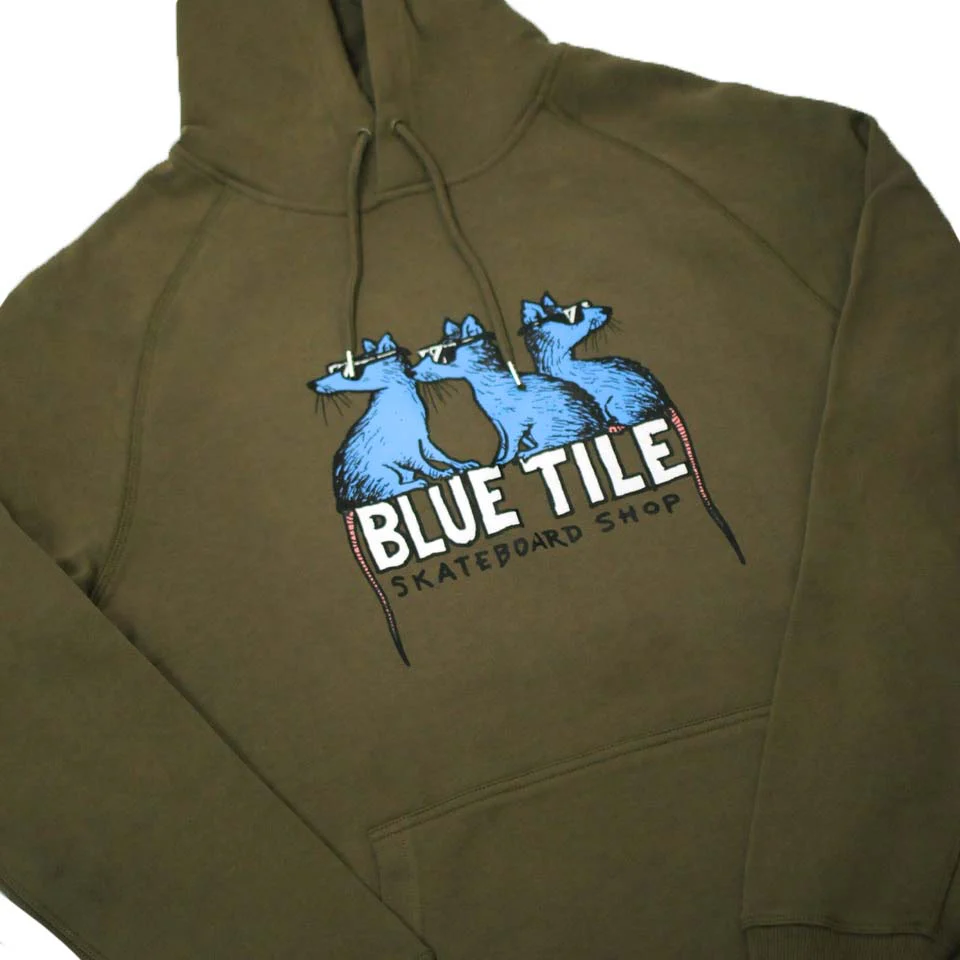 BLUETILE SKATE RATS PREMIUM HOODIE ARMY GREEN - Image 2