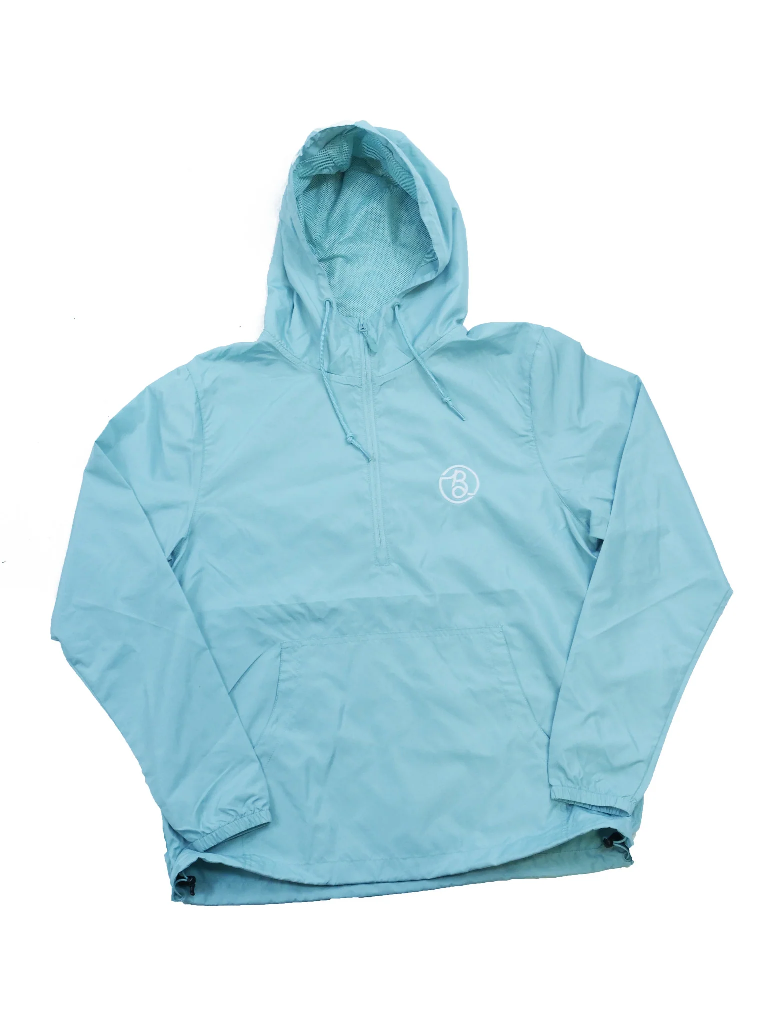 BLUETILE SUPPLY CO HALF-ZIP WINDBREAKER AQUA