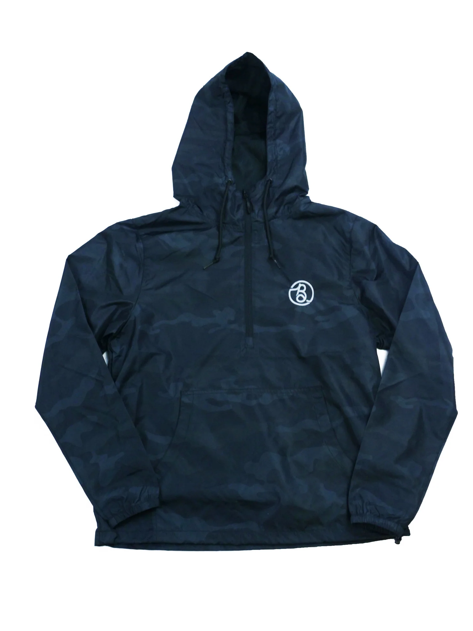BLUETILE SUPPLY CO HALF-ZIP WINDBREAKER BLACK CAMO