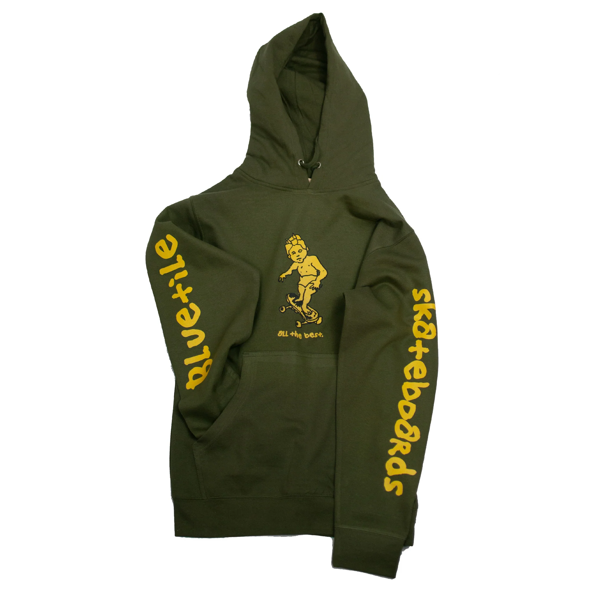 BLUETILE x GONZ SKETCHY HOODIE OLIVE