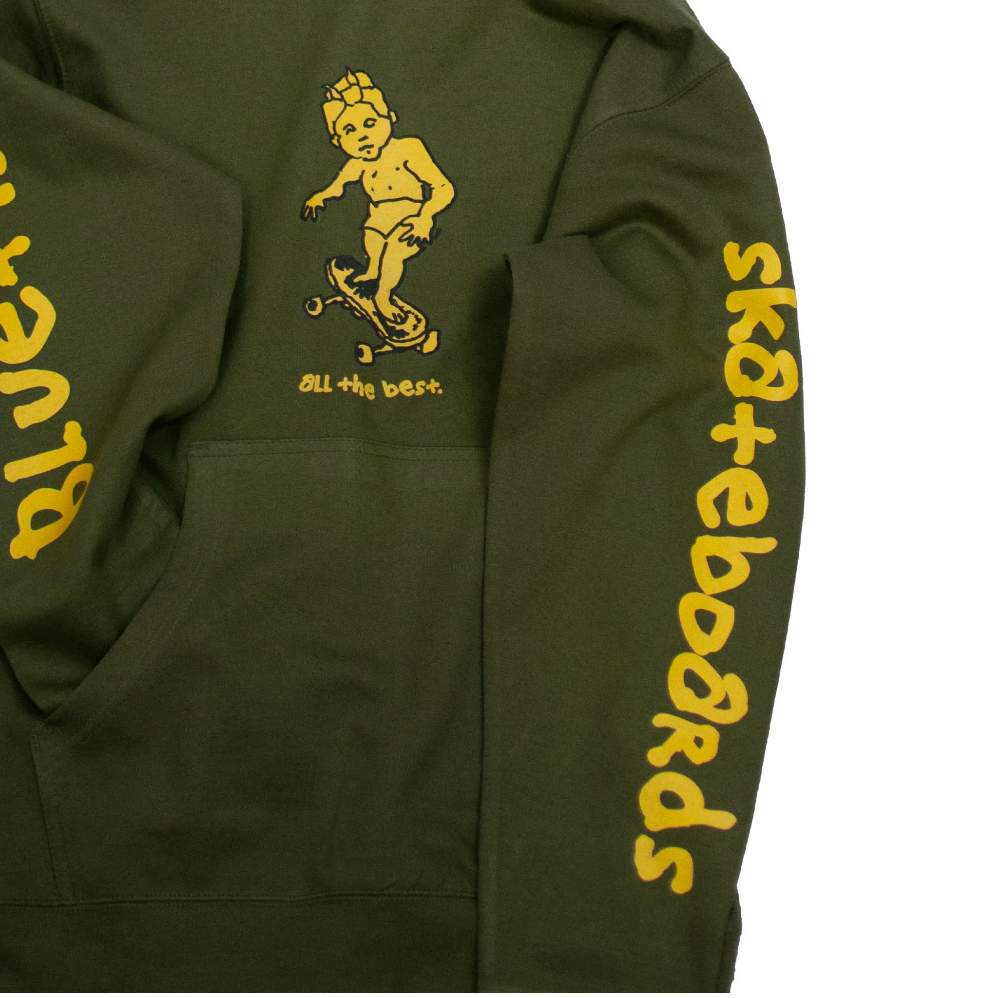 BLUETILE x GONZ SKETCHY HOODIE OLIVE - Image 2