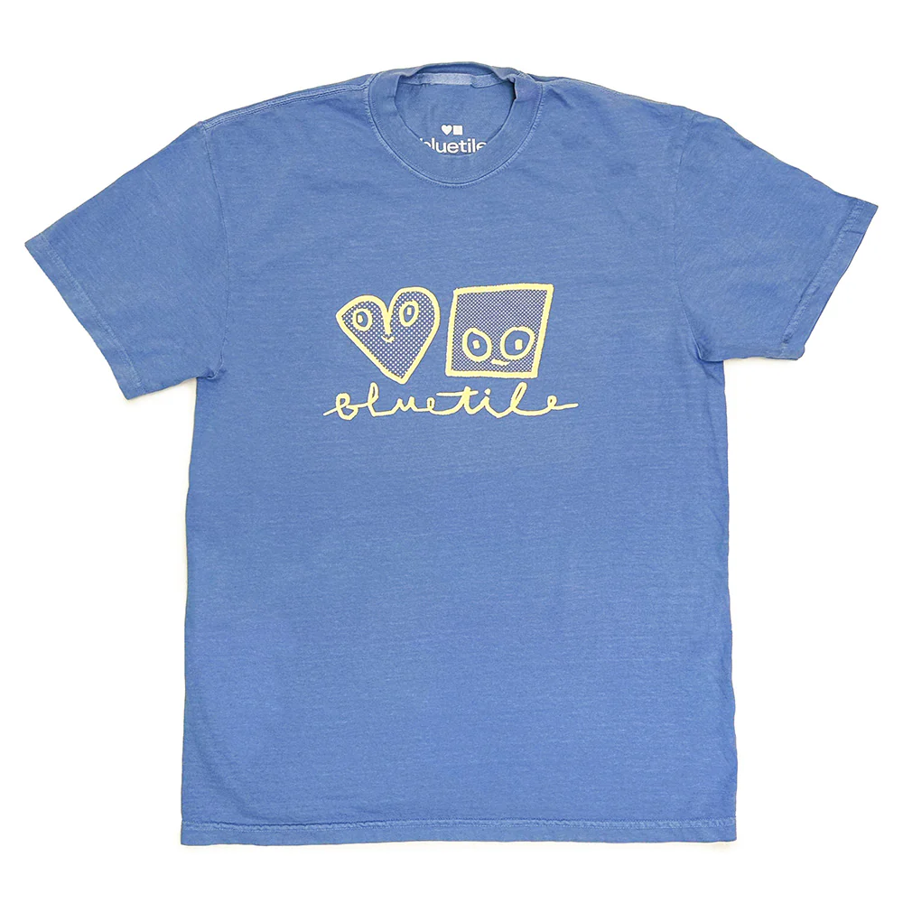 BLUETILE X SPINA CURSIVE LOGO TEE BLUE
