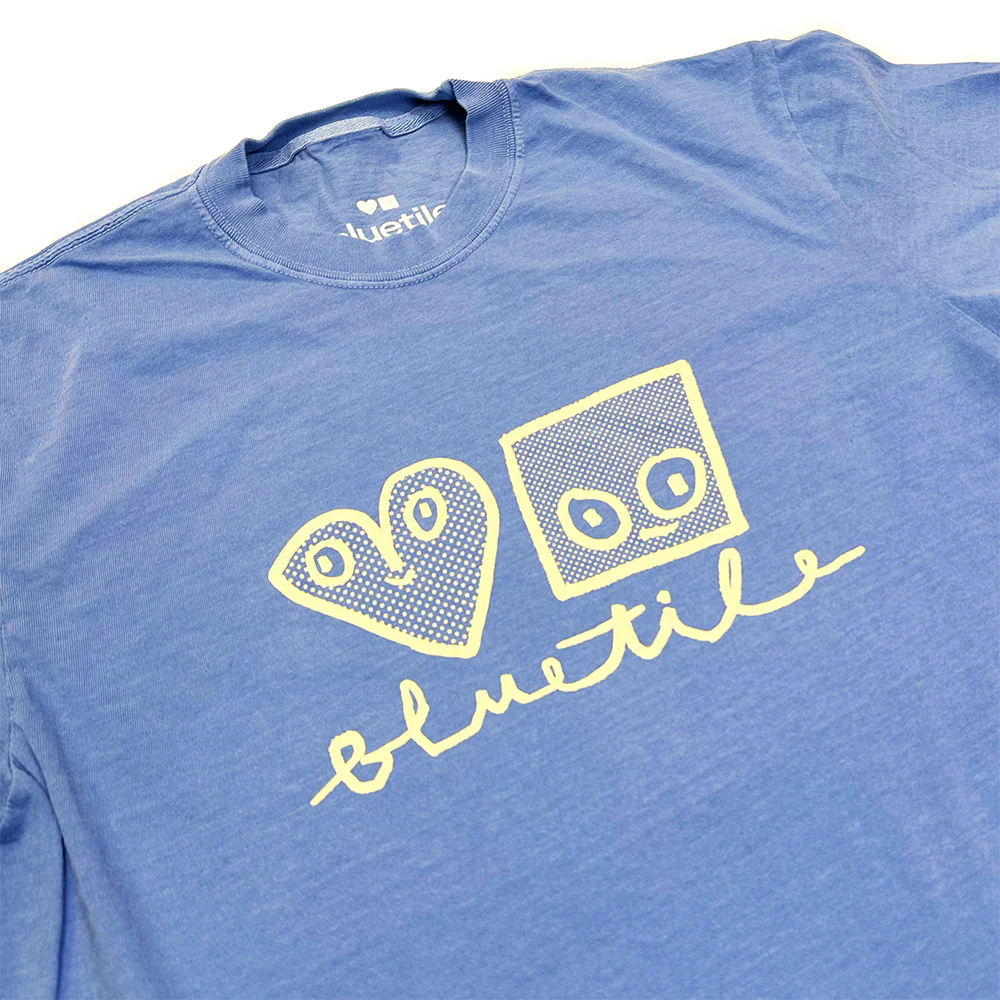 BLUETILE X SPINA CURSIVE LOGO TEE BLUE - Image 2