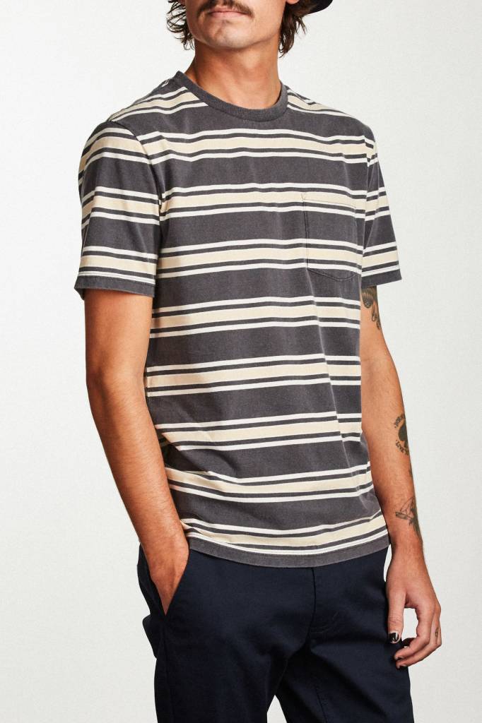 BRIXTON HILT S'S POCKET TEE WASHED BLACK - Image 3