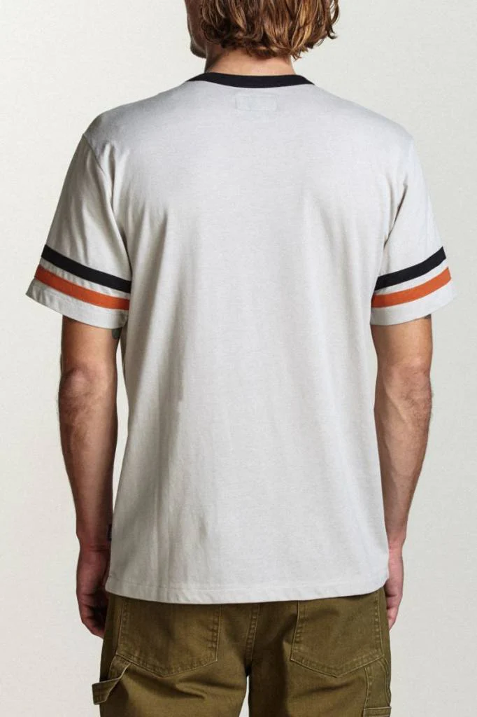 BRIXTON HOUSTON S/S KNIT STONE / BLACK / ORANGE - Image 4