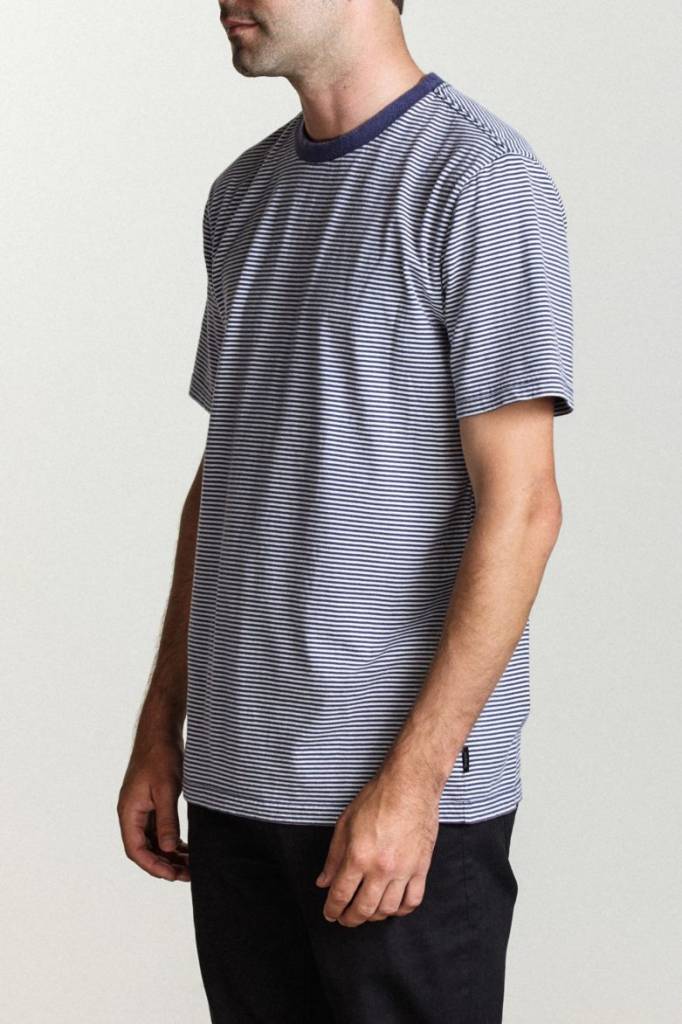 BRIXTON PABLO WASHED S/S KNIT NAVY / OFF WHITE - Image 3