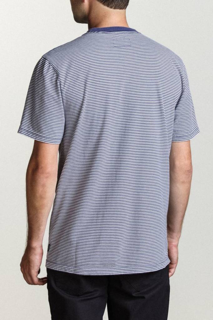 BRIXTON PABLO WASHED S/S KNIT NAVY / OFF WHITE - Image 4
