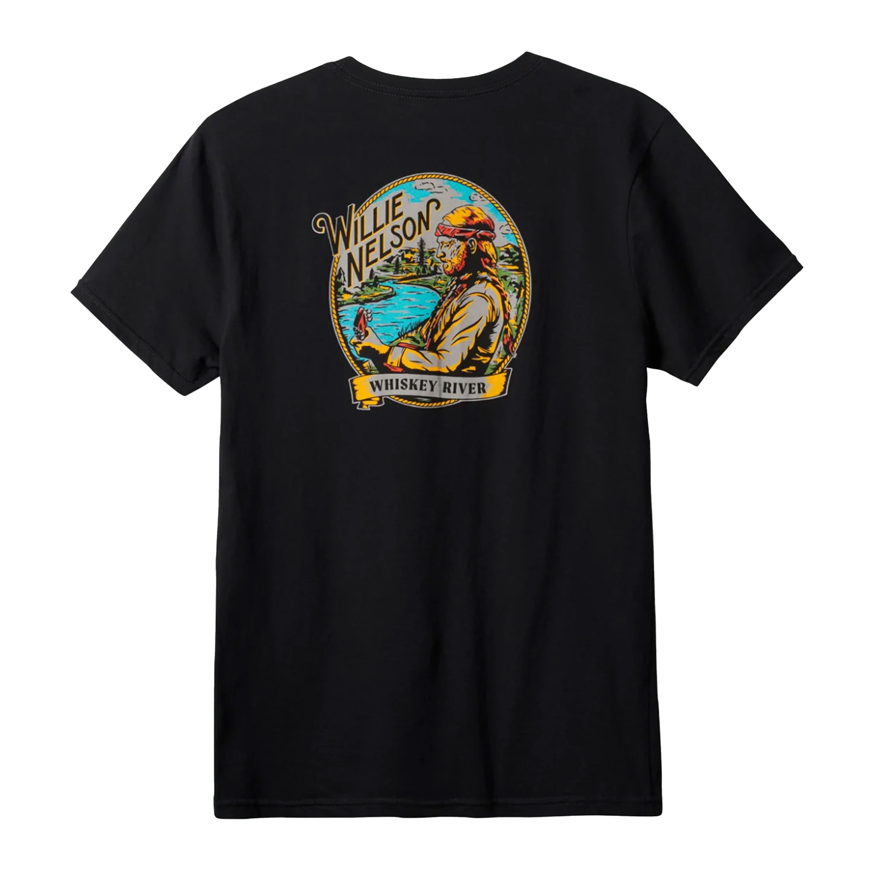 BRIXTON WILLIE NELSON WHISKEY RIVER TEE BLACK - Image 2