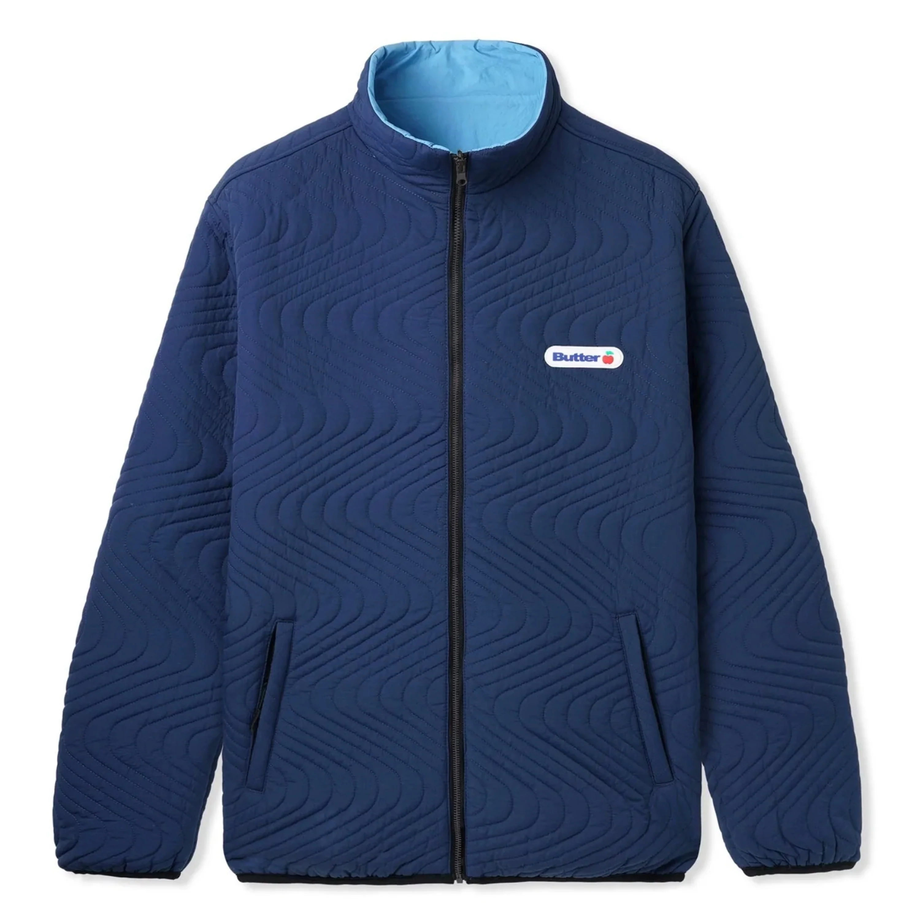BUTTER GOODS QUILTED REVERSIBLE JACKET NAVY/BLUE