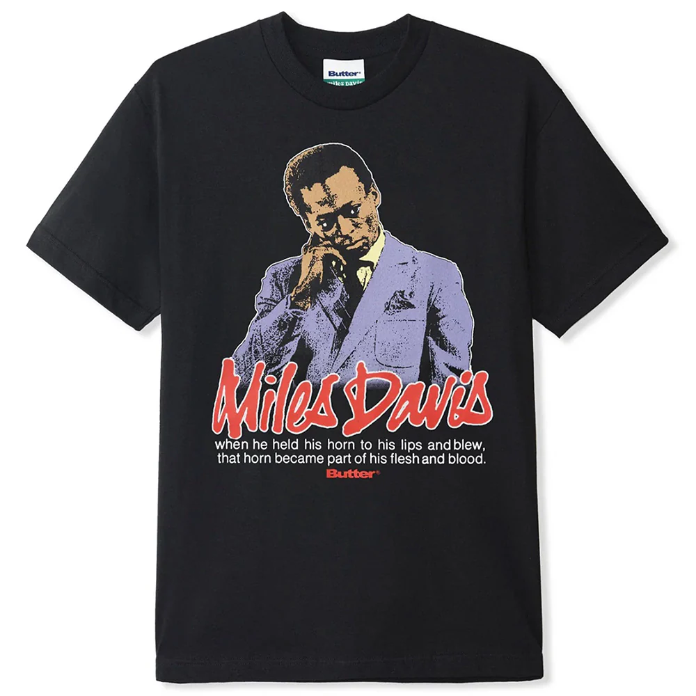 BUTTER GOODS X MILES DAVIS PORTRAIT TEE BLACK