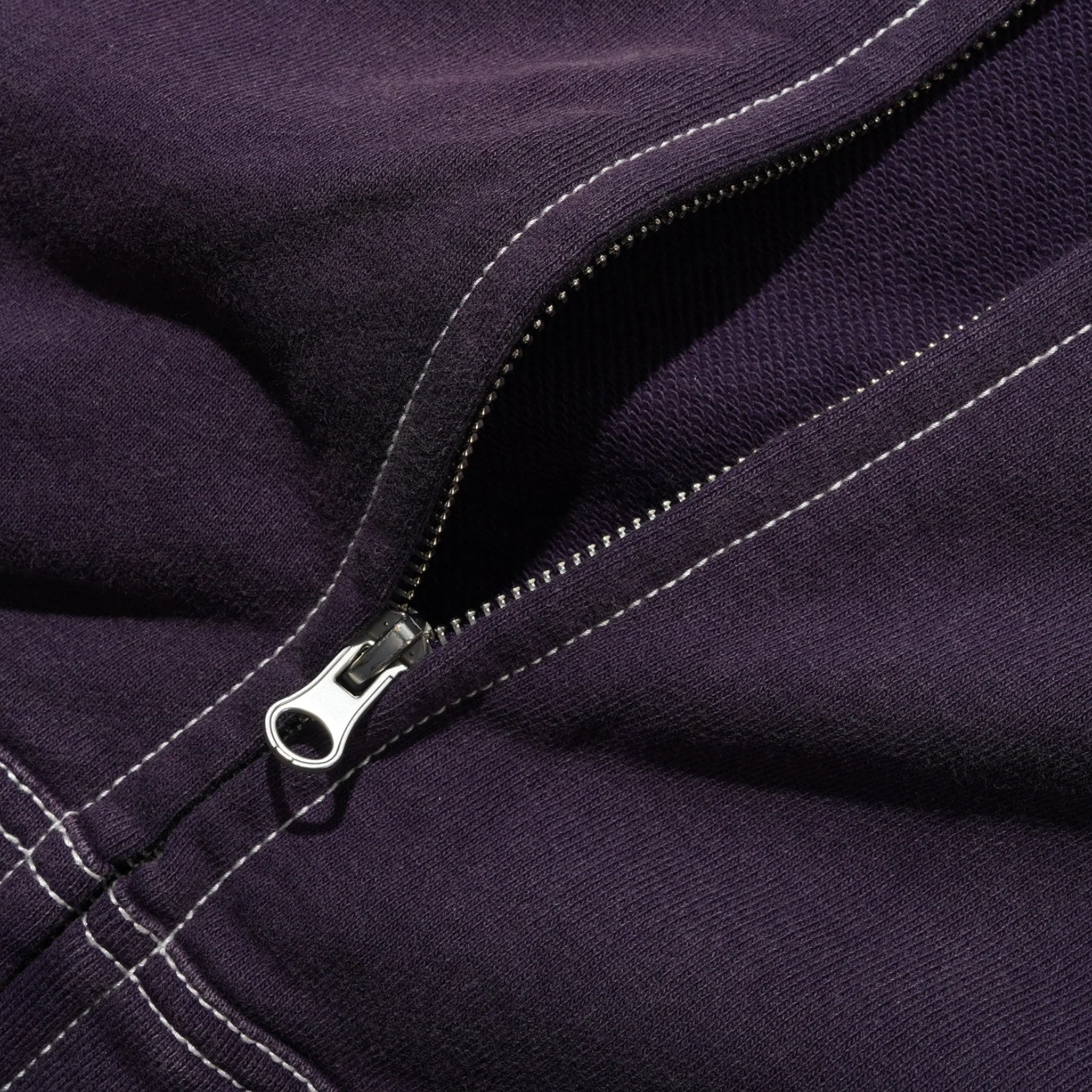BUTTER SKETCH ZIP-THRU HOODIE EGGPLANT - Image 3