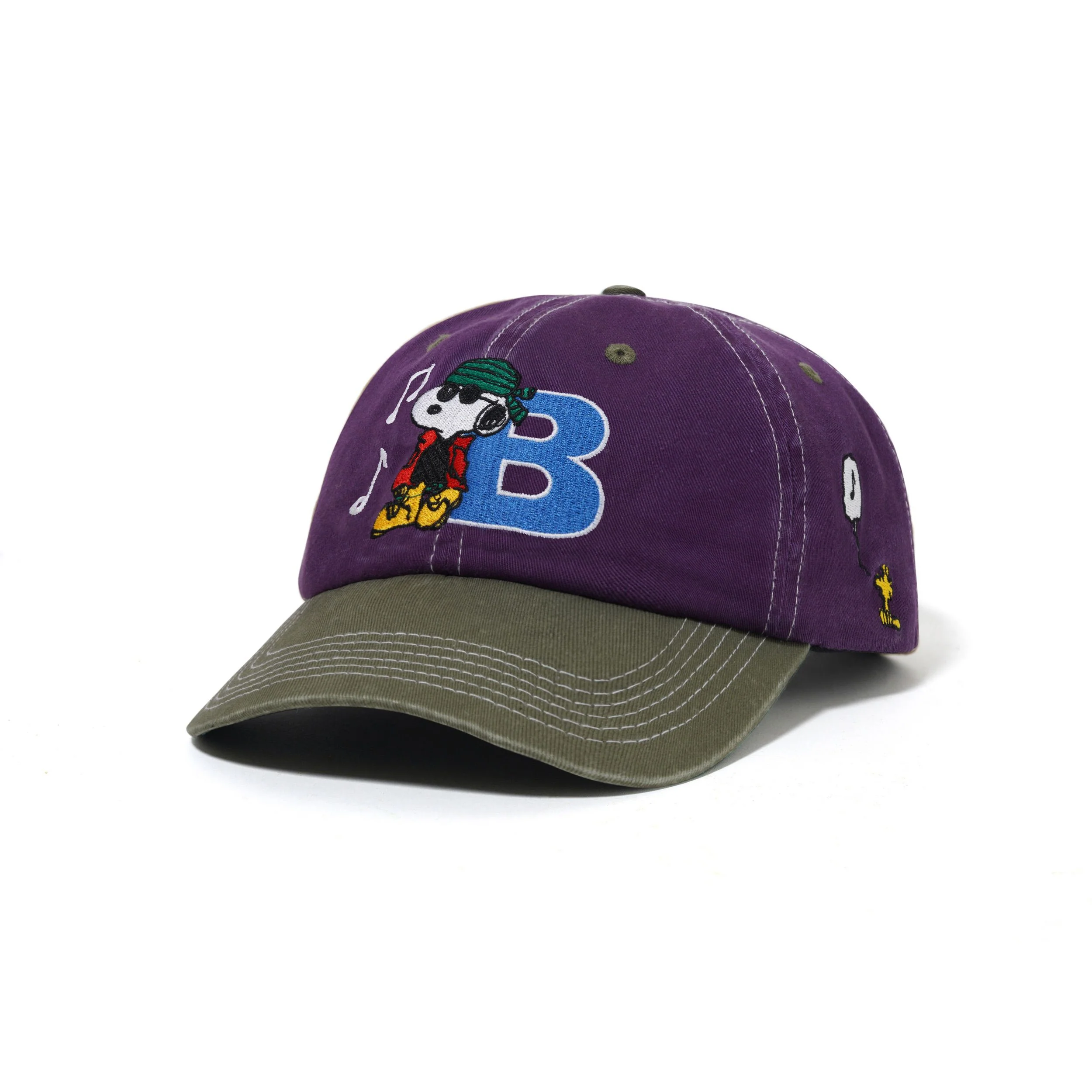 BUTTER X PEANUTS MUSIC SNAPBACK CAP WASHED PURPLE / FERN