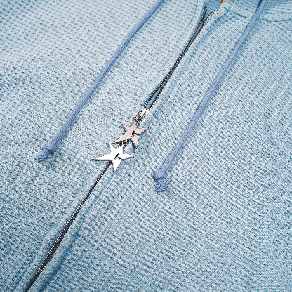 CARPET CO. C-STAR DOUBLE ZIP THERMAL HOODIE BLUE - Image 4