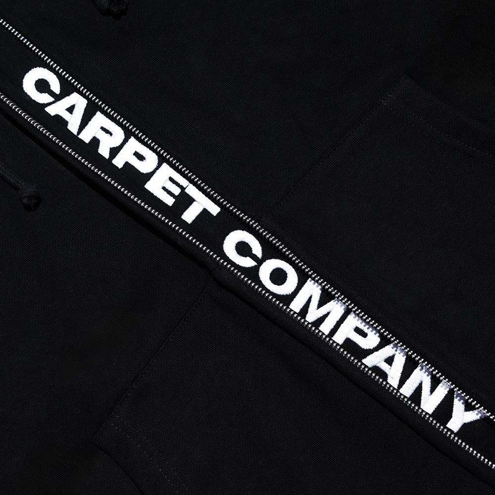 CARPET CO. FAKE ZIP UP HOODIE BLACK - Image 3