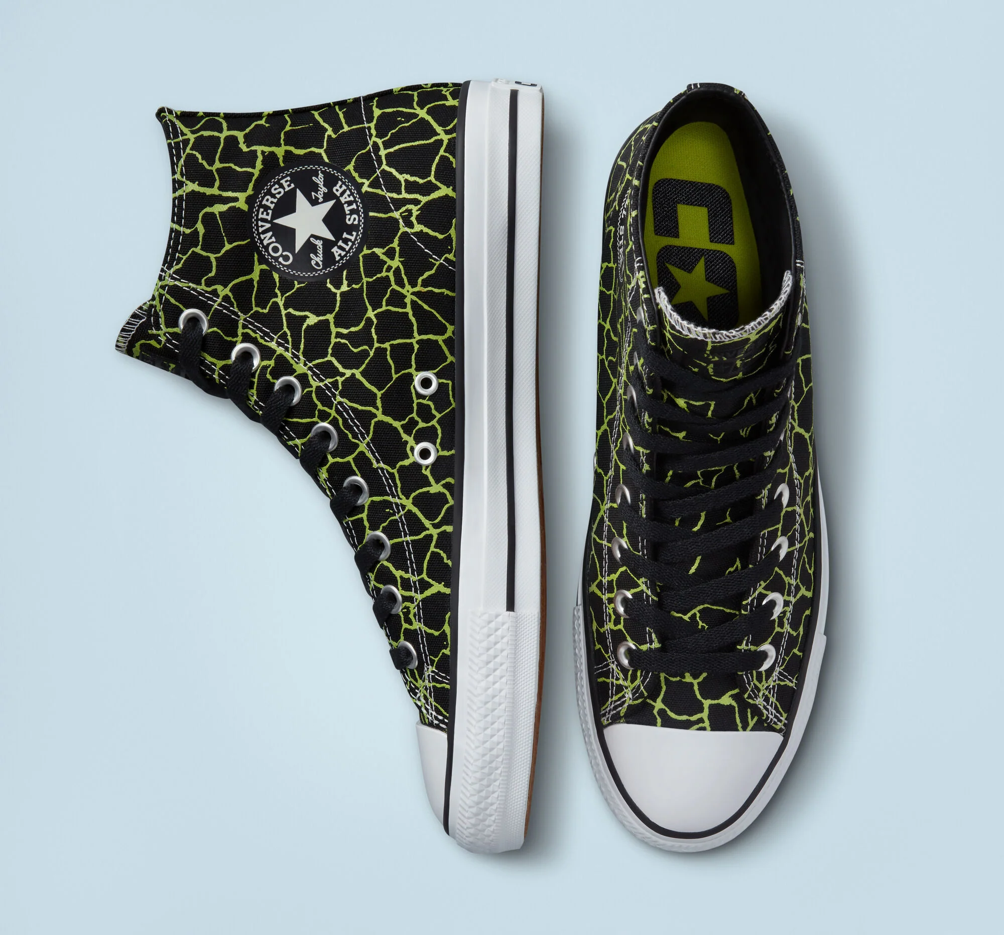 CONVERSE CONS CHUCK TAYLOR ALL STAR PRO HI BLACK/LIME TWIST/WHITE - Image 2