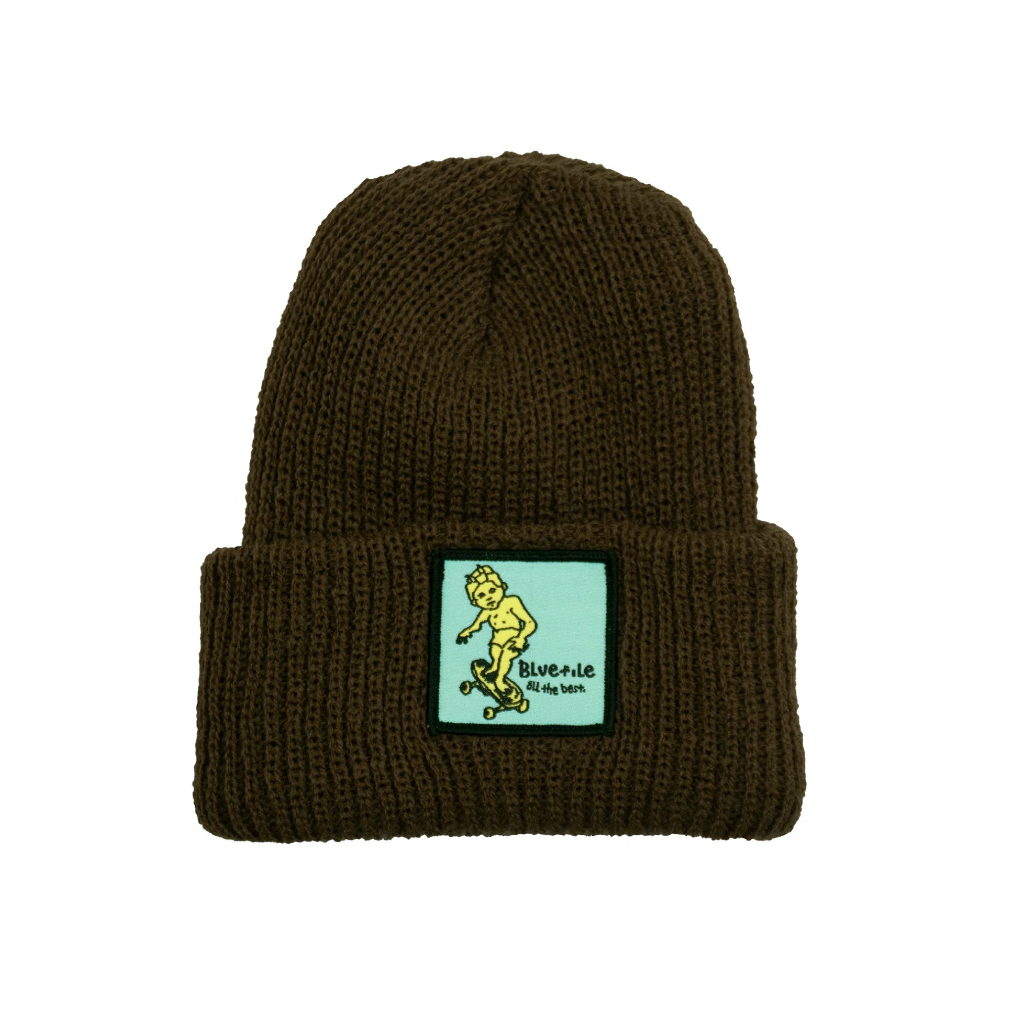 BLUETILE X GONZ SKETCHY PATCH BEANIE OLIVE