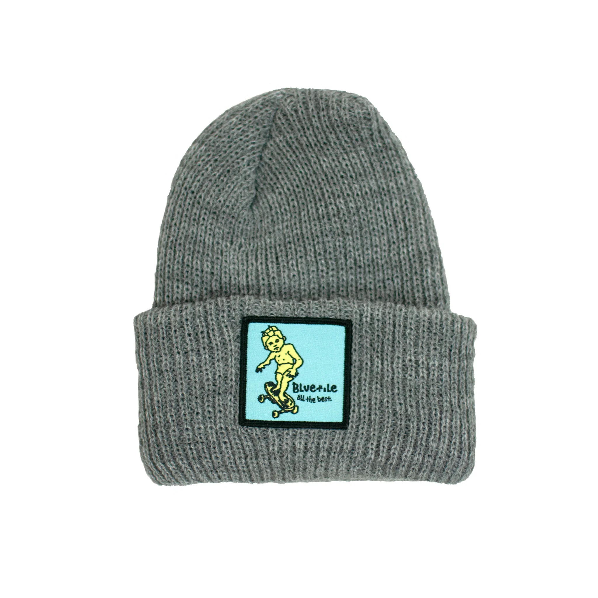 BLUETILE X GONZ SKETCHY PATCH BEANIE GREY