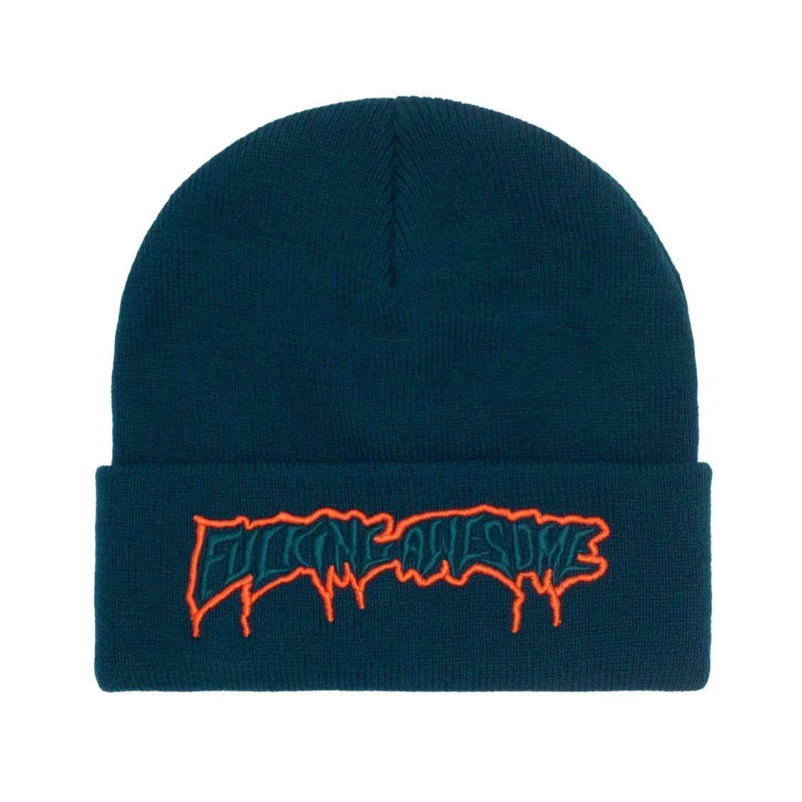 FUCKING AWESOME RUNNING LOGO CUFF BEANIE TEAL