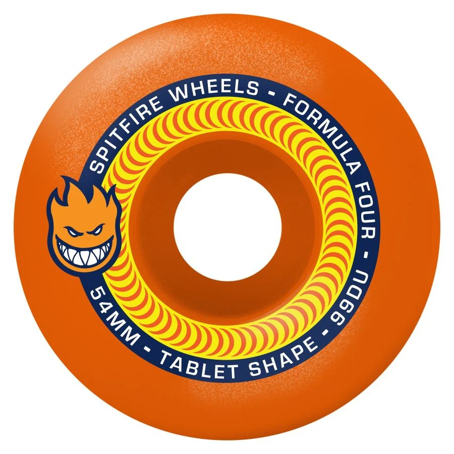 SPITFIRE FORMULA FOUR TABLETS 99D 53MM ORANGE