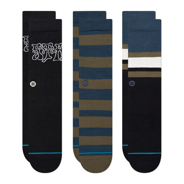 STANCE SOCKS BOOSTER 3 PACK BLACK LARGE