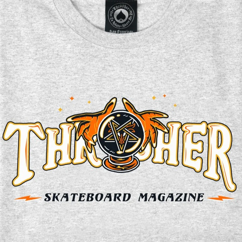 THRASHER FORTUNE LOGO TEE ASH GREY - Image 2