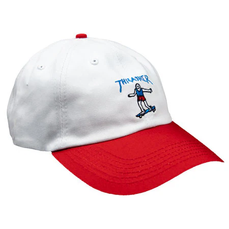 THRASHER GONZ OLD TIMER HAT WHITE/RED