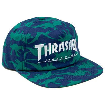 THRASHER MAG LOGO SNAPBACK DINO PRINT