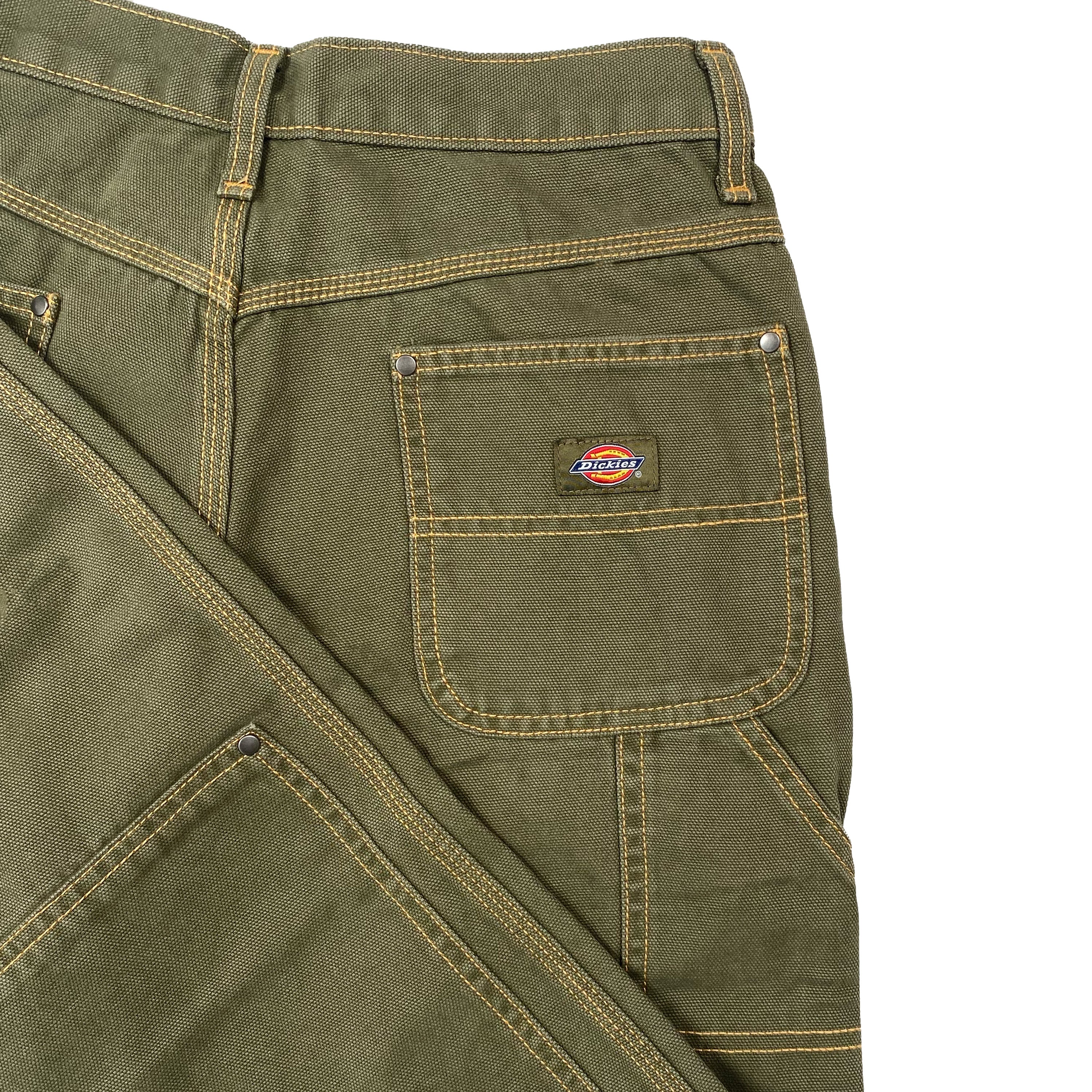 DICKIES DOUBLE KNEE DUCK CANVAS PANT STONEWASHED GREEN / NUGGET - Image 4
