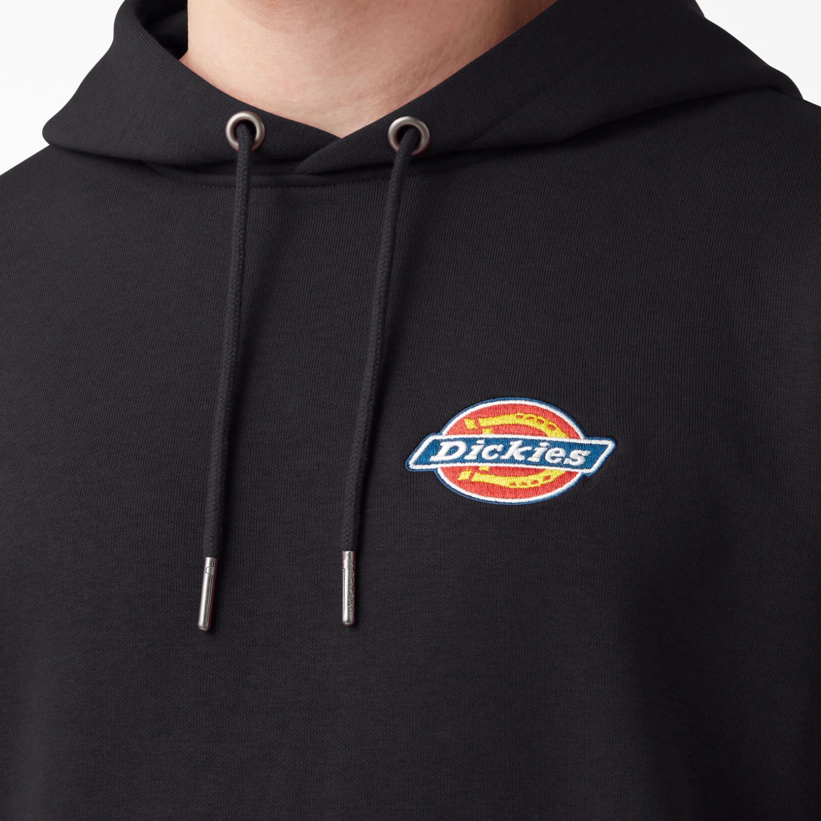 DICKIES FLEECE EMBROIDERED LOGO HOODIE BLACK - Image 2