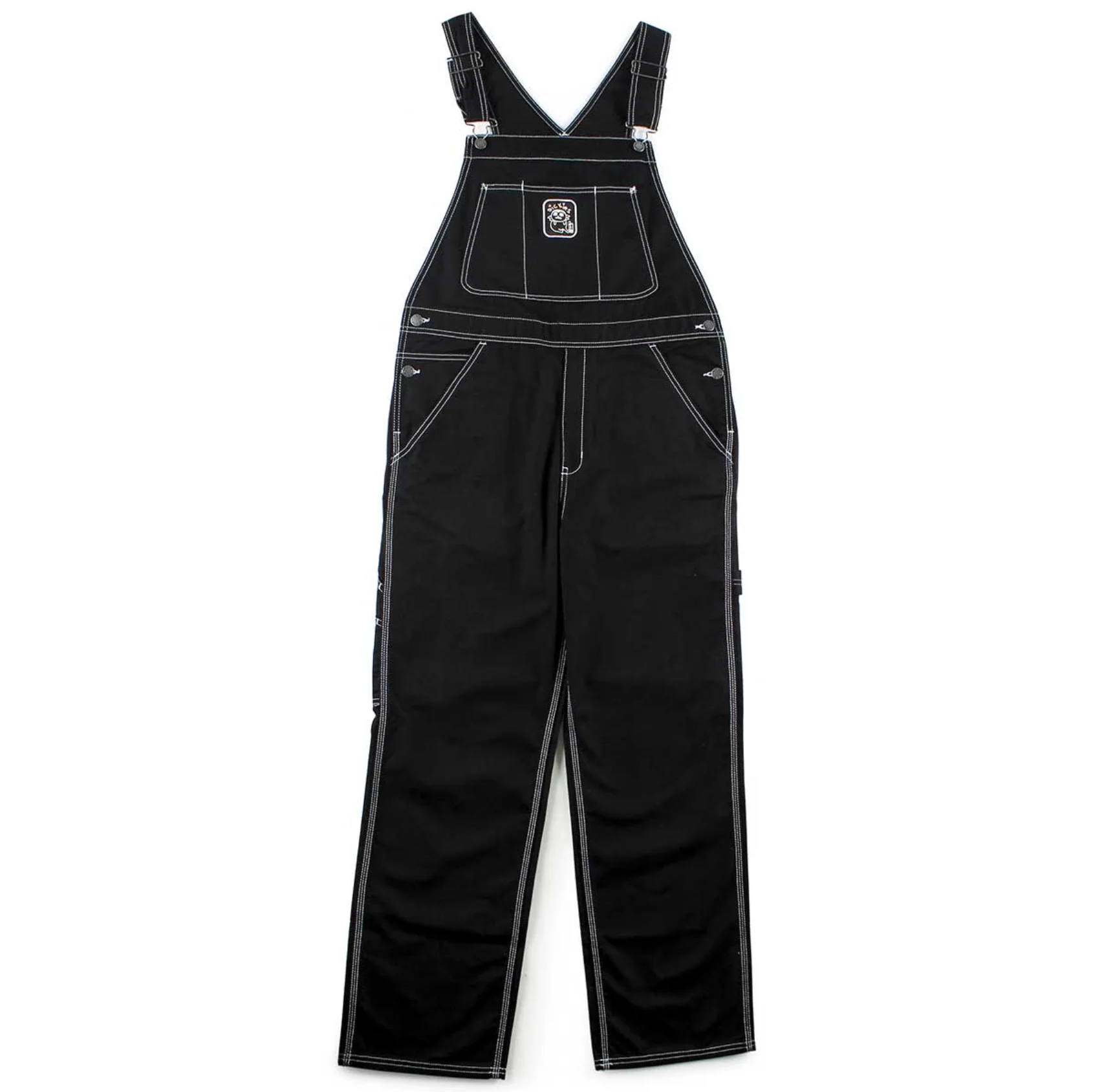 DICKIES FRANKY V TWILL BIB OVERALLS RINSED BLACK