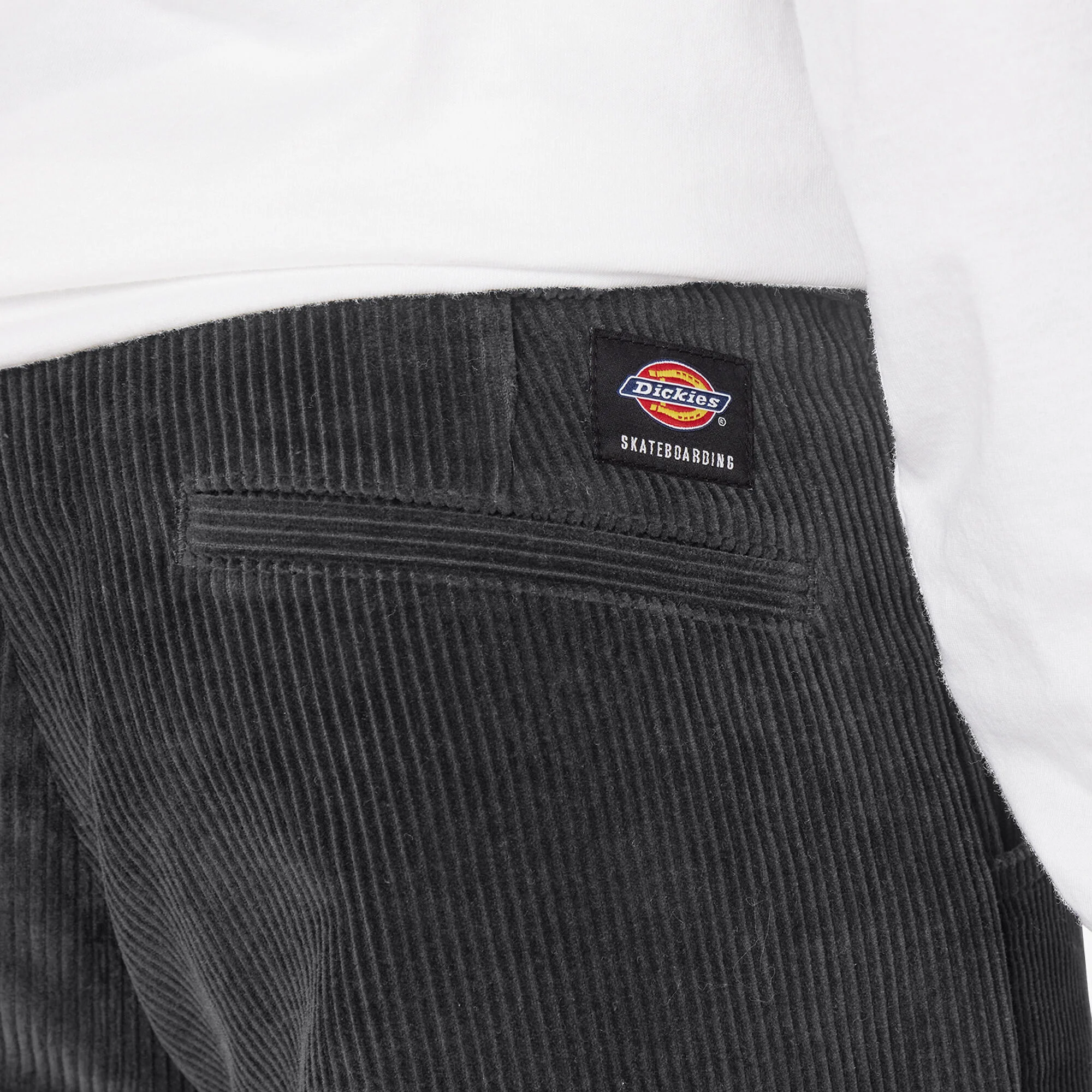DICKIES VILLANI DOUBLE KNEE CORDUROY WORK PANTS BLACK - Image 3