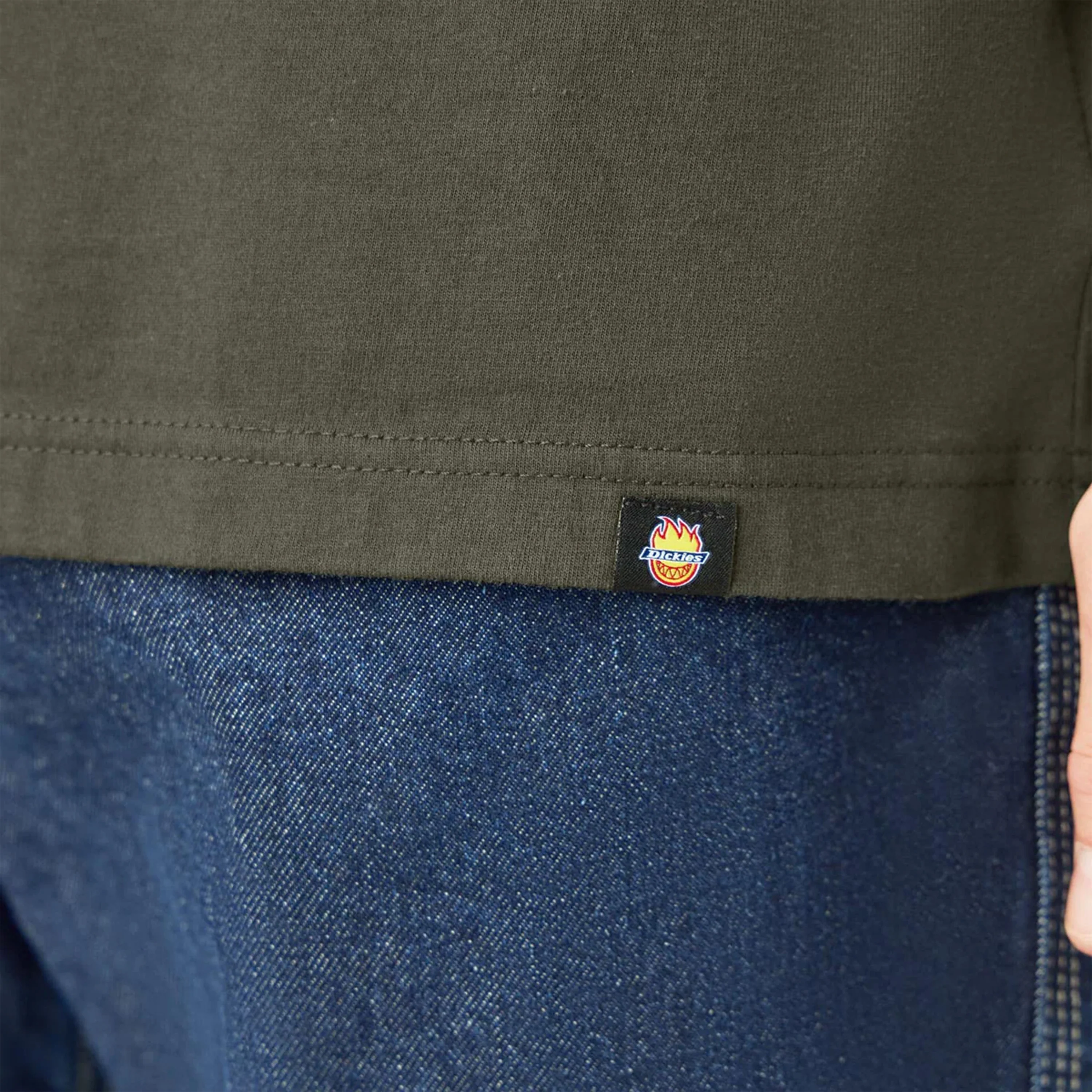 DICKIES X SPITFIRE LONG SLEEVE TEE OLIVE GREEN - Image 3