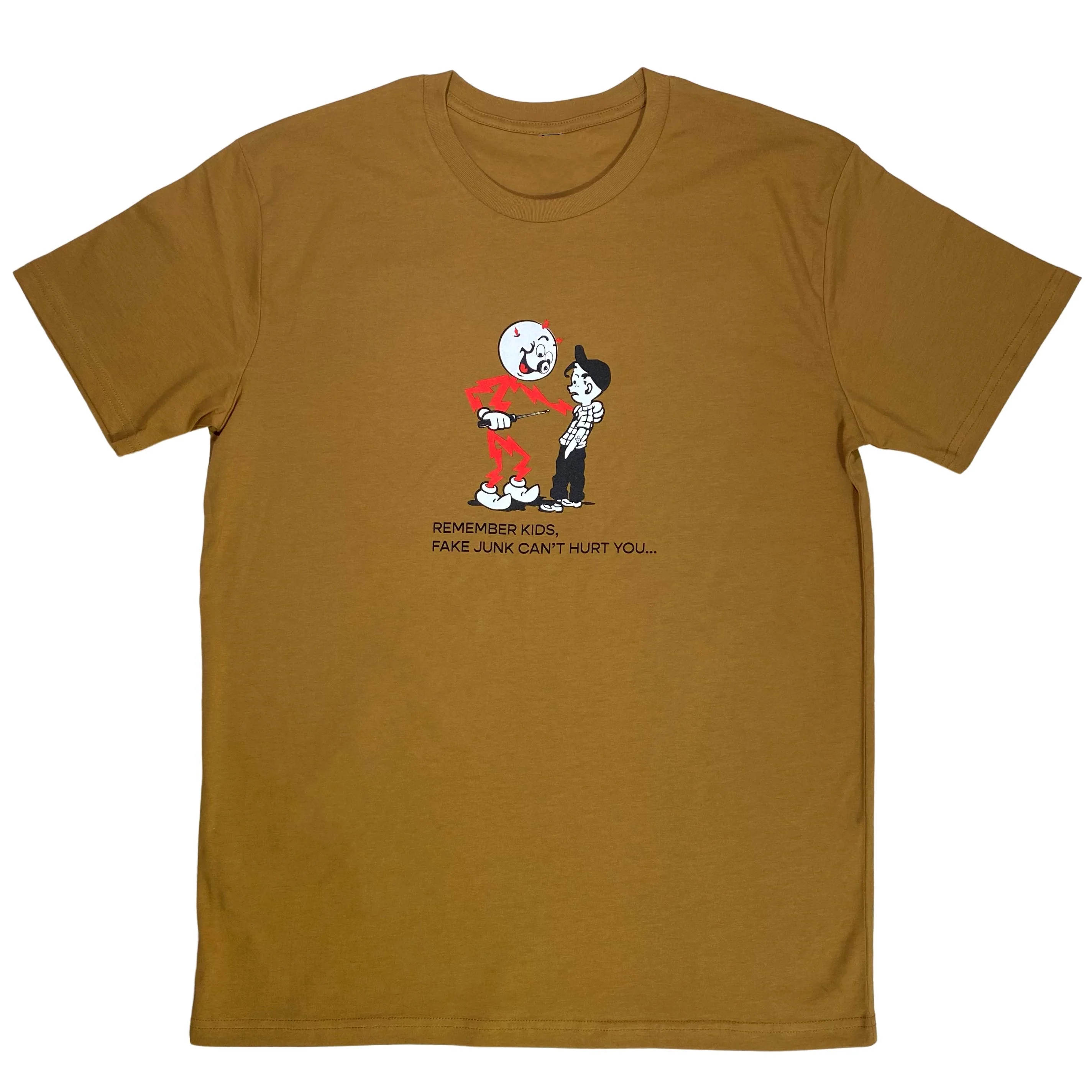 FAKE JUNK CAN'T HURT YOU T-SHIRT CAMEL