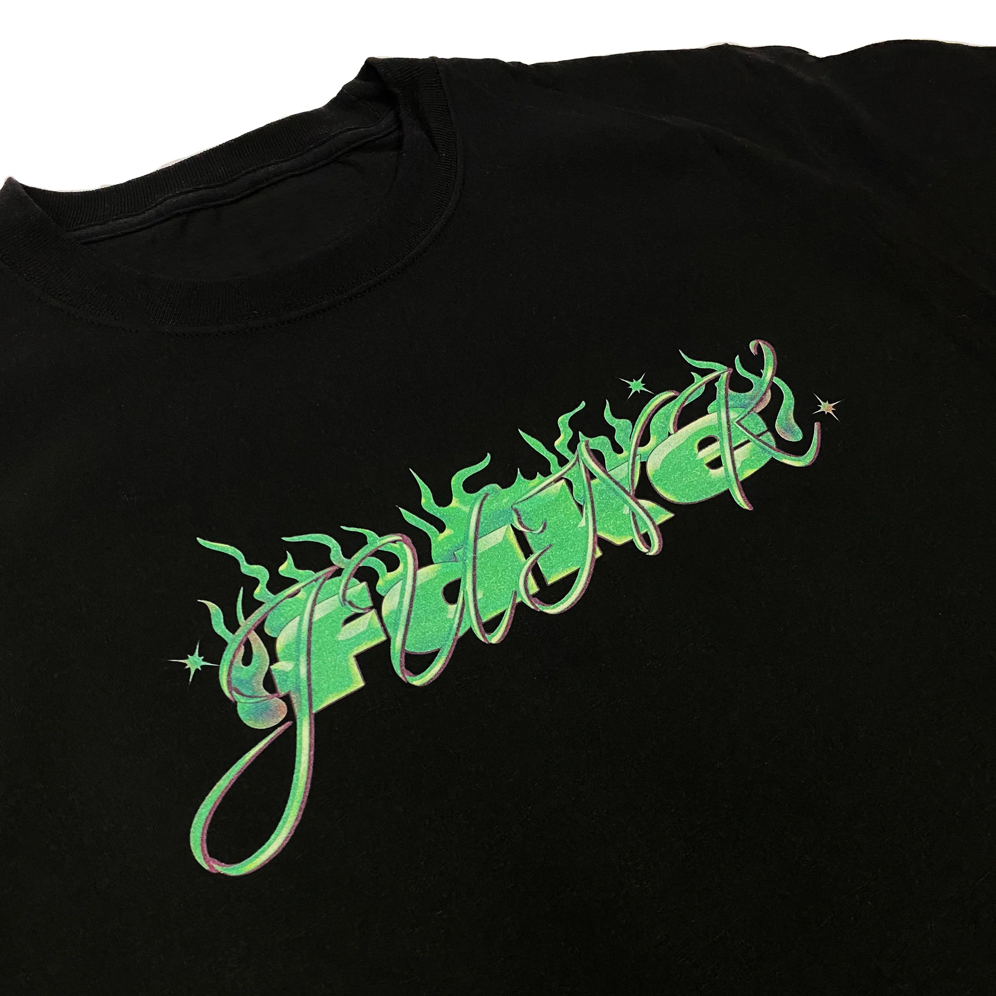 FAKE JUNK STRAIGHT FIRE T-SHIRT BLACK - Image 2