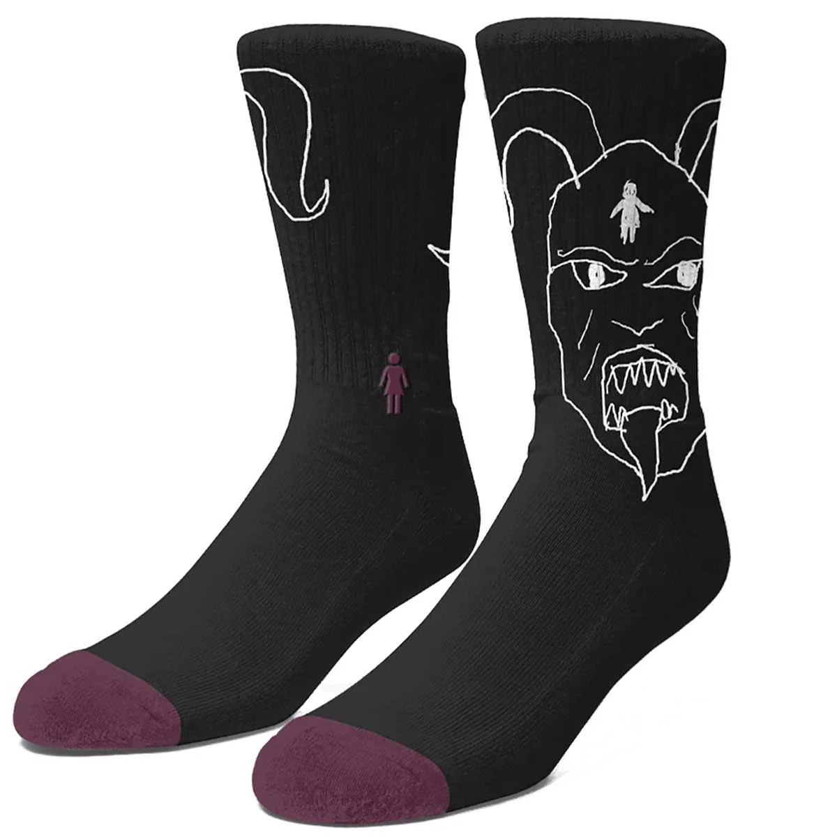 GIRL GEERING ONE OFF DEVIL OG SOCKS