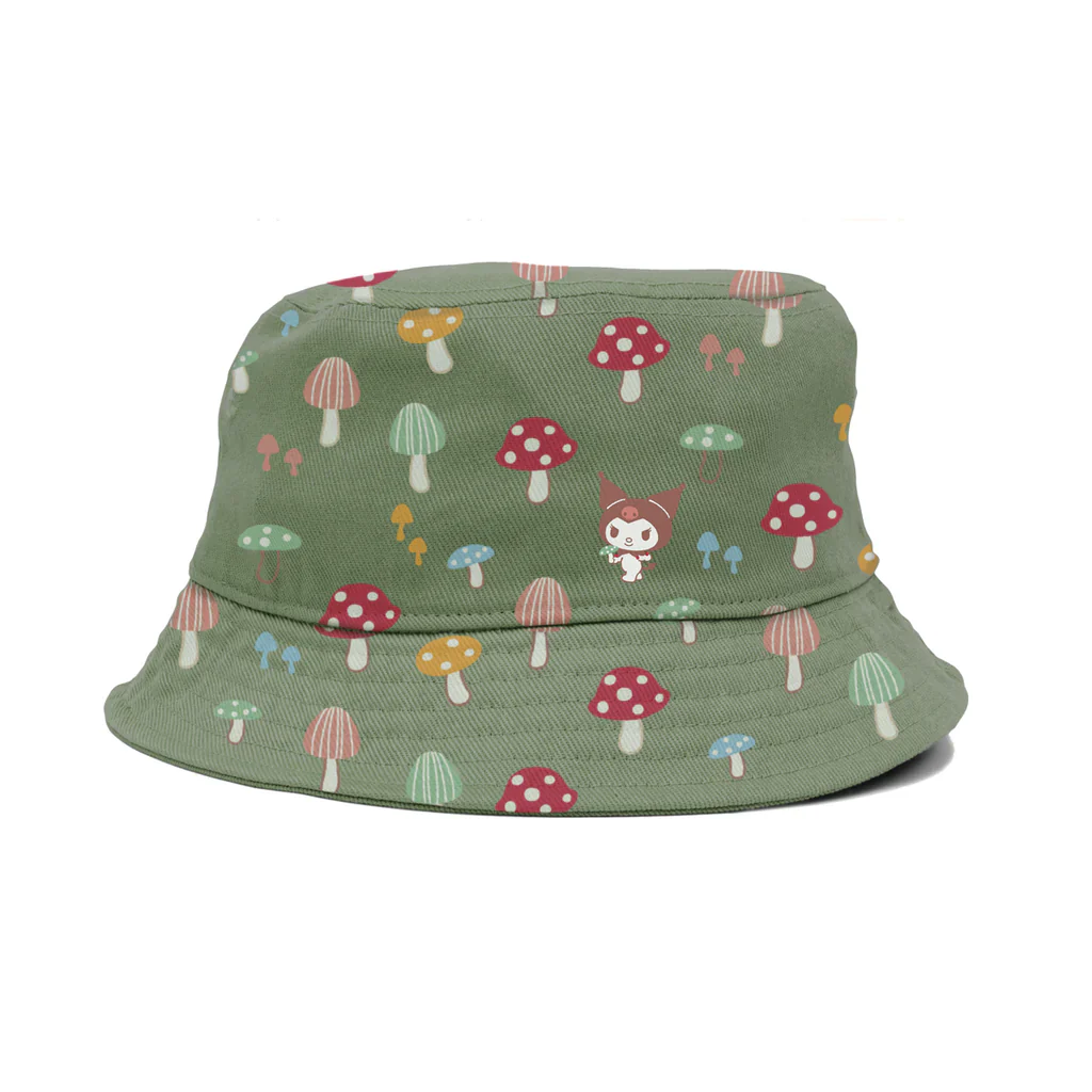 GIRL SHROOM FISHING REVERSIBLE BUCKET HAT