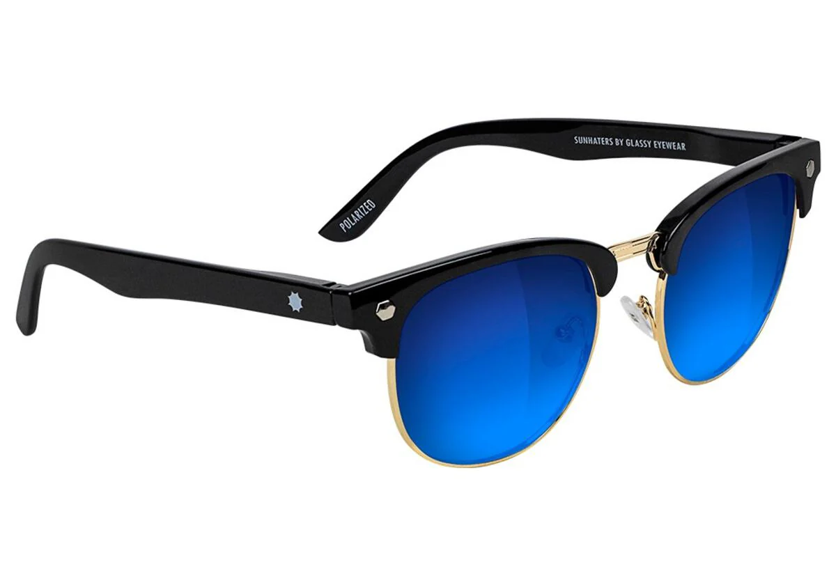 GLASSY SUNHATERS MORRISON POLARIZED BLACK/BLUE MIRROR
