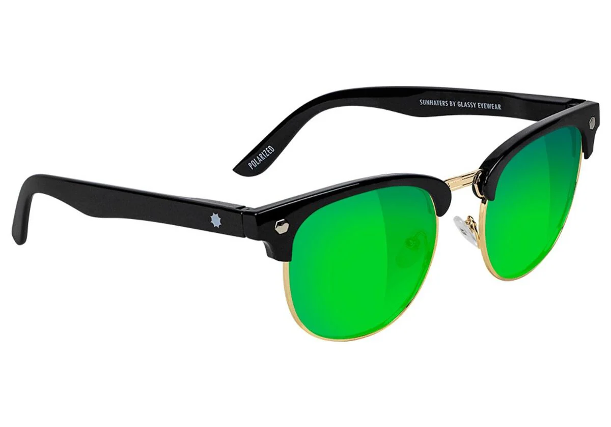 GLASSY SUNHATERS MORRISON POLARIZED BLACK/GREEN MIRROR